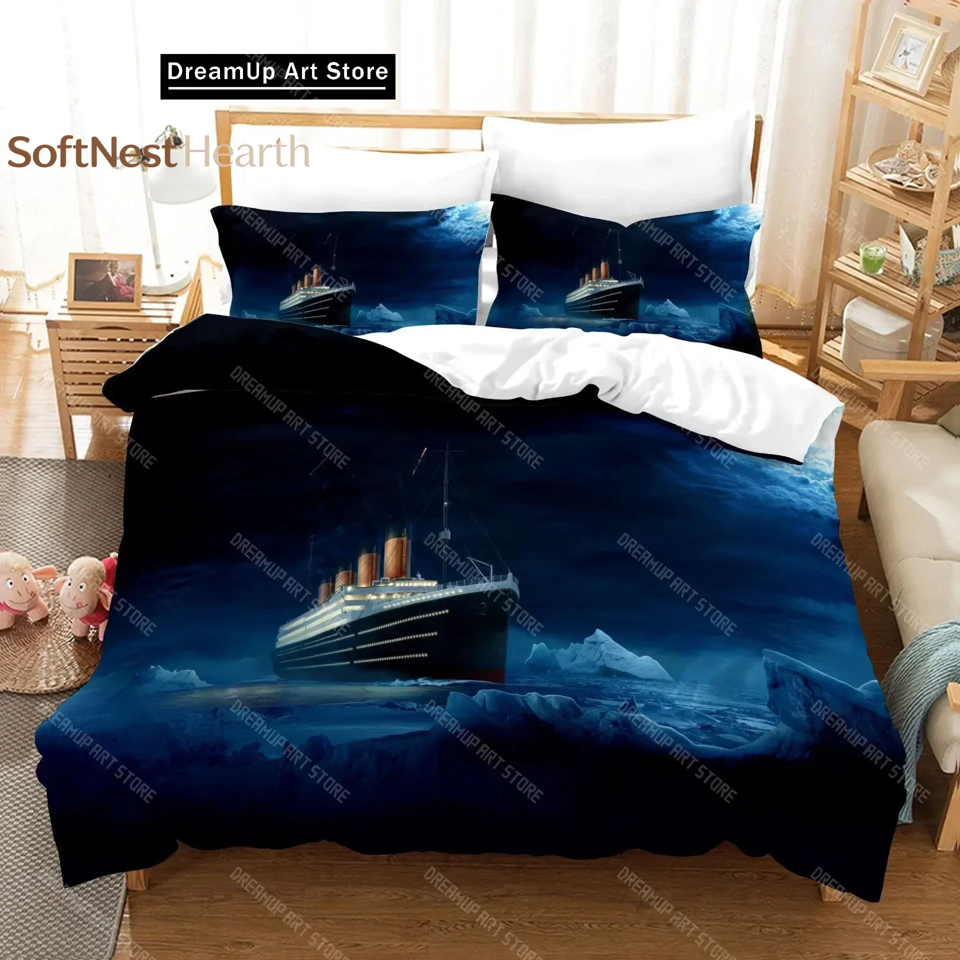 2026 3D Print Titanic Bedding Set Single Double Size For Boys Girls Gift Comforter Home Textile Lover Jack And Rose Romantic Duv