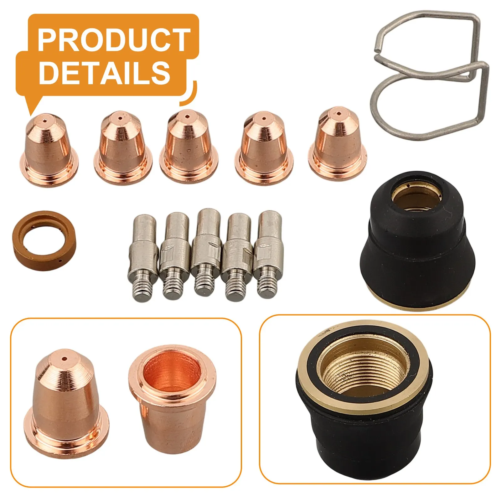 Plasma Cutter Torch Electrode PD0116-08 PR0110 Replacement S25/S45 Tips Kit Tool Kit 1Set Fitting Factory 2022