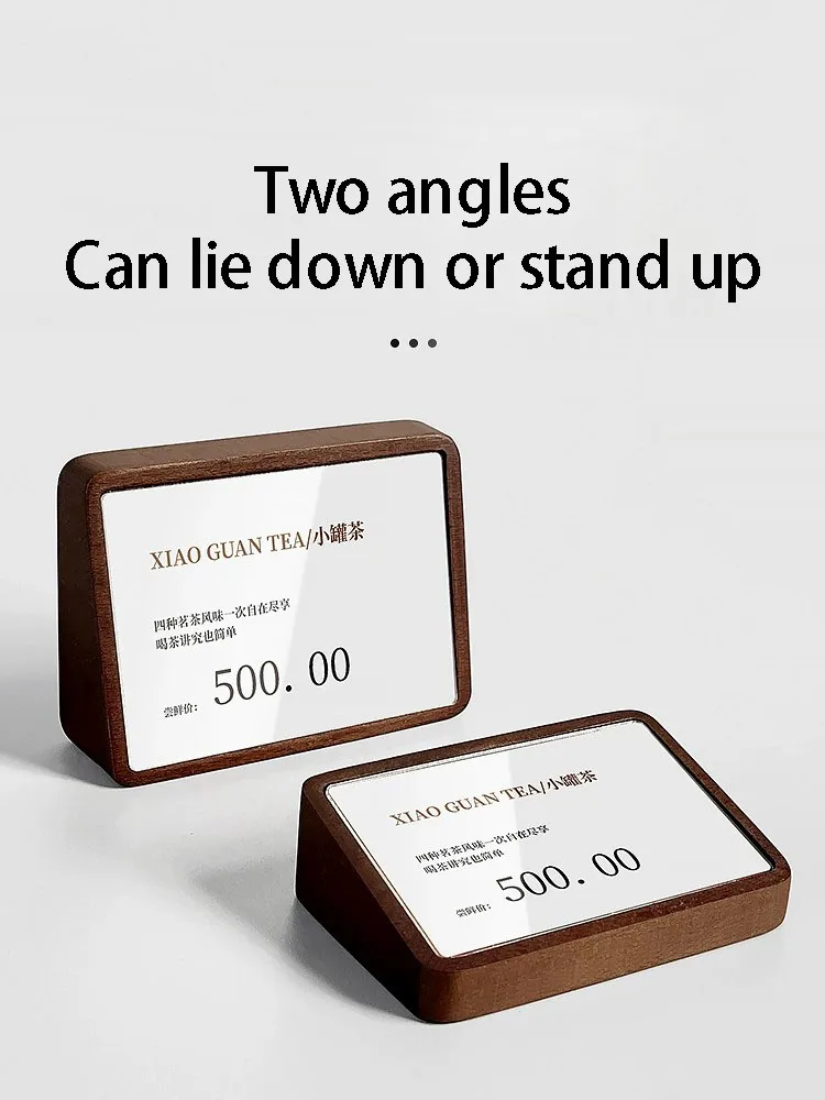Solid wood price display board, card holder, upright table, label, upright board, acrylic price tag, price table tag