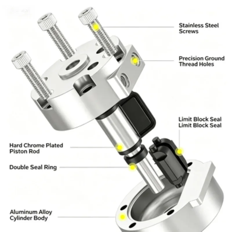 HEBAI CRB2BW Pneumatic Rotary Actuator Vane Type Cylinder 10 15 20 30 40 90 180 270 Degree Double Acting Swing Cylinder