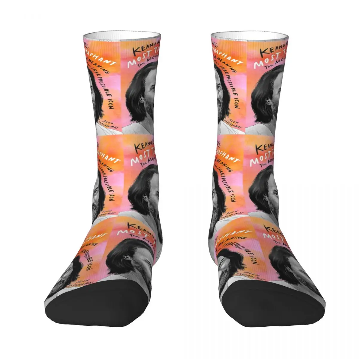 Keanu Reeves 3-Chaussettes coupe-vent pour hommes et femmes, beaux cadeaux en élasthanne, printemps, été, automne et hiver