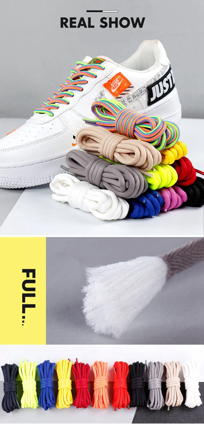 1 Paar Regenbogen-Schnürsenkel für Sneaker, runde Schnürsenkel, Stiefelschnürsenkel, Damen- und Herrenmodell, bunte Tennisschnürsenkel, Schuhzubehör. – Detail 6