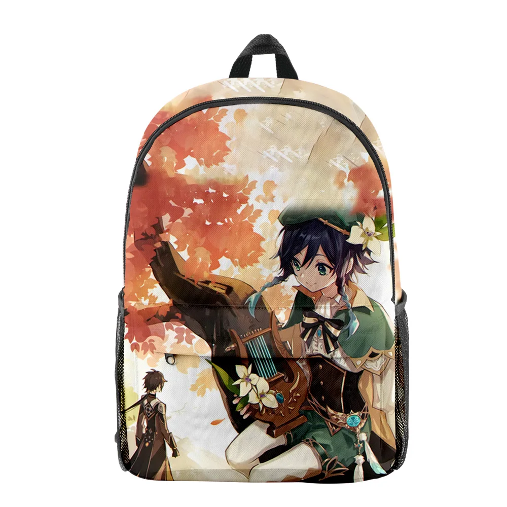 

Popular Youthful Genshin Impact Venti Student School Bags Notebook Backpacks 3D Printed Oxford Waterproof Boys/Girls Travel Bags