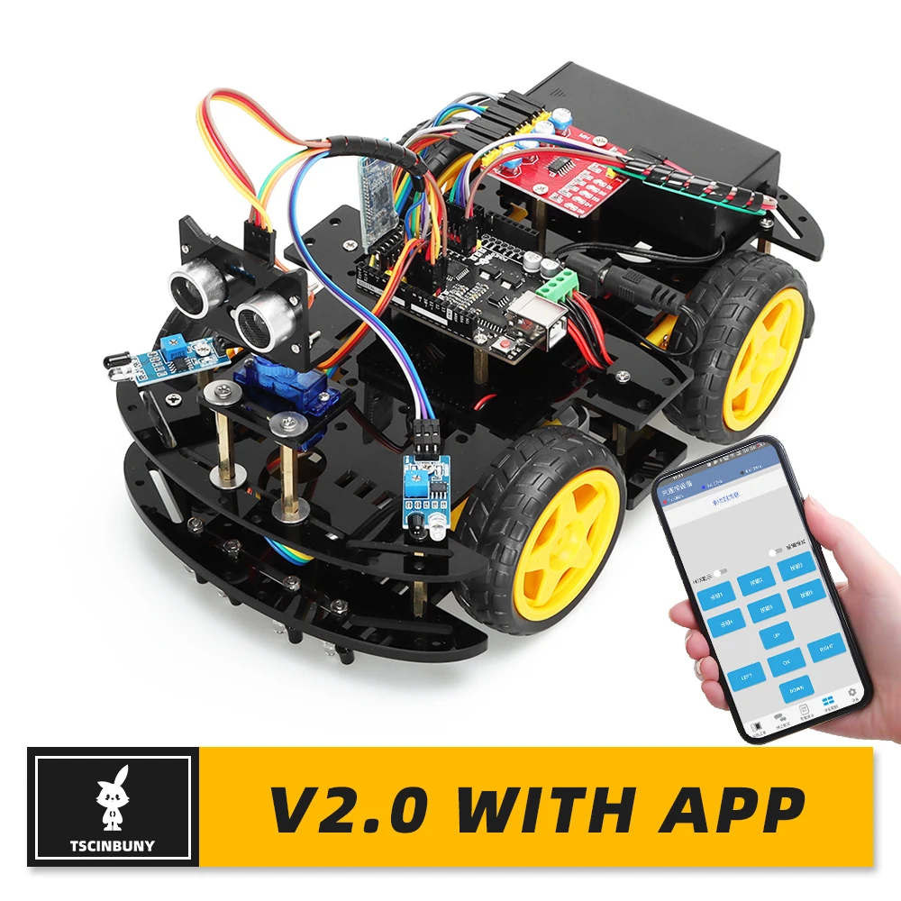 New Smart Robotic Car Kit for Arduino Programming Project DIY Complete Version Great Fun Learning Kit for Kid with Code +eManual