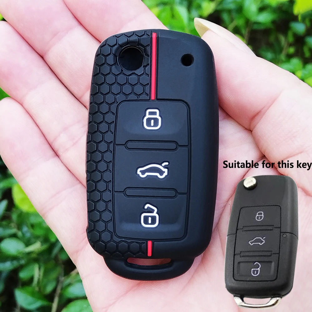 For Volkswagen VW Polo Golf Passat Tiguan Beetle Caddy T5 Up Eos Skoda Octavia Seat Leon Altea Silicone Car Key Case Cover Shell