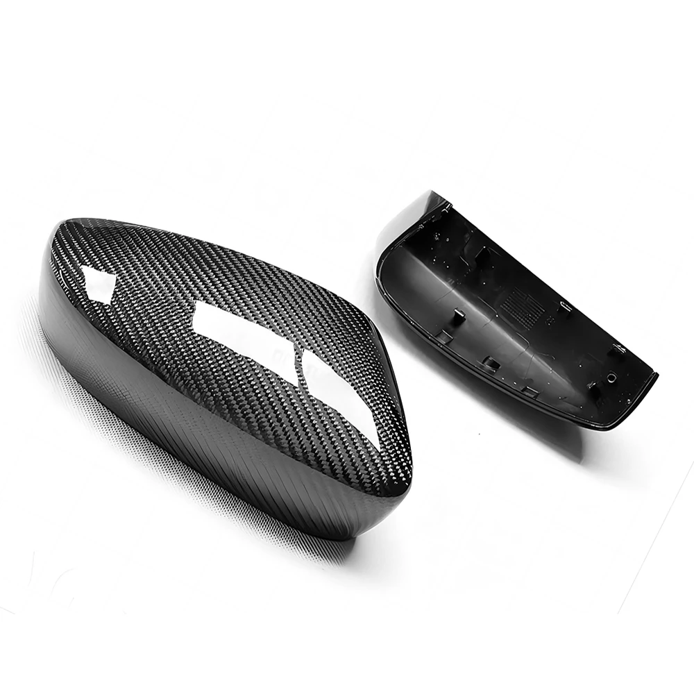 Replacement Rearview Side Mirror Covers Cap For 11-13 Volkswagen VW Polo Up Carbon Fiber Shell