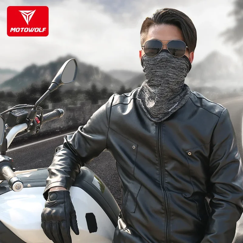 MOTOWOLF Outdoor Cycling Dustproof Ice Silk Mask Summer Sun Protection Motorcycle Sports Protection Face Protection Head Mask