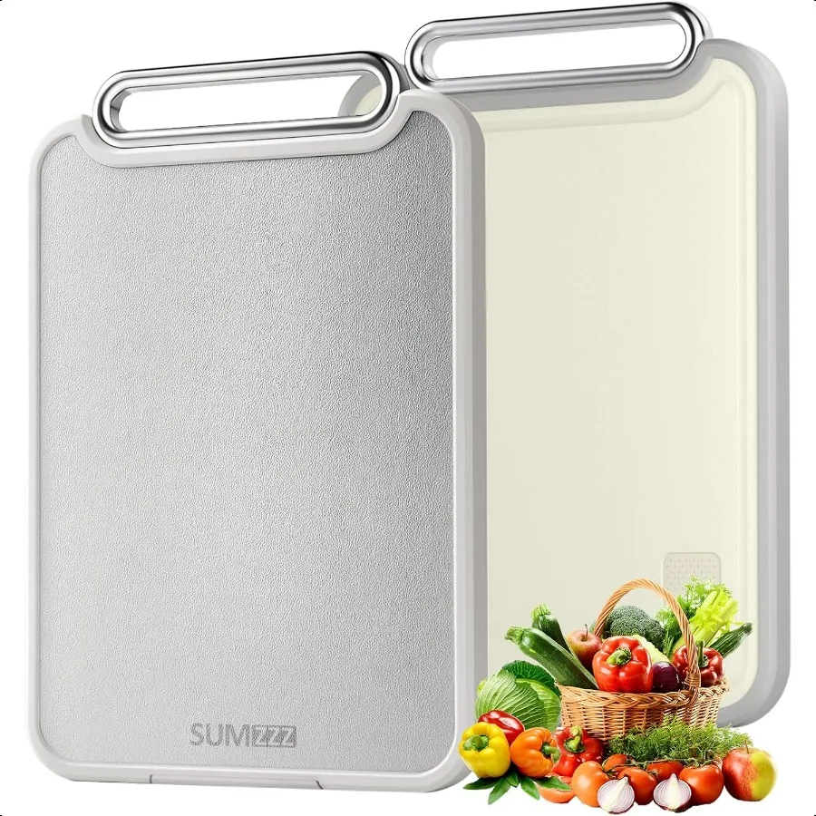 

Stainl Steel Cutting Board Double Sided 304 Steel FoodGrade PP Large Chopping Board for Meat and Kitchen NonSlip 16×11