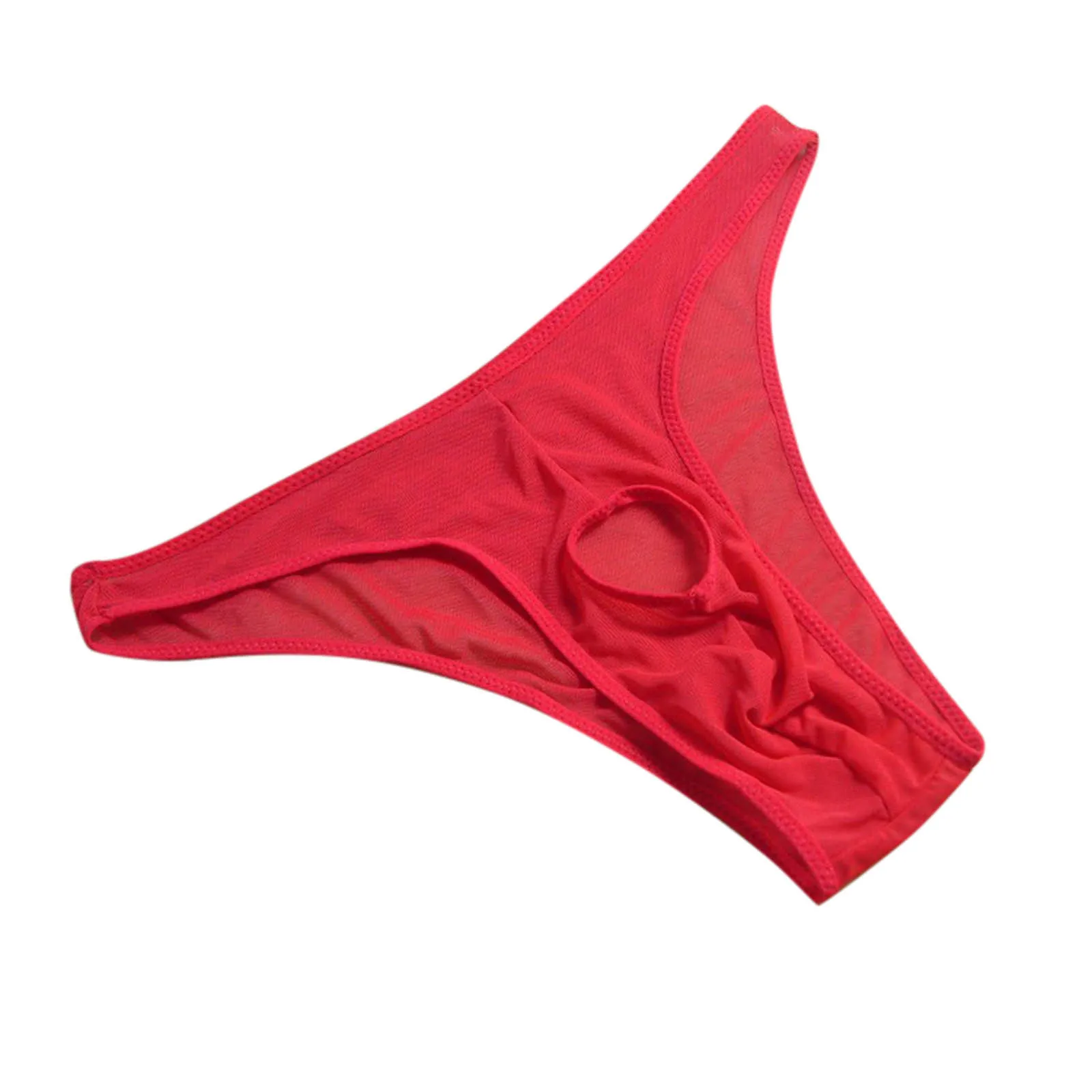 Sexy Lingerie Men Mesh Underwear Briefs Open Front Penis Pouch Hole Hollow Out Transparent Panties Underpants