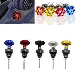 1pcs Scooter Motorcycle Engine Oil Dipstick Filler Cap Plug Engine Crankcase Oil Level Gauge for GY6125 150 Gold Silver Aluminum