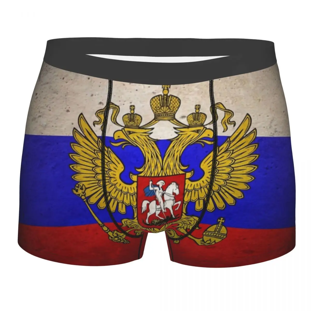 

Мужские трусы-боксеры с российским флагом на заказ, эластичные, для гордых россиян