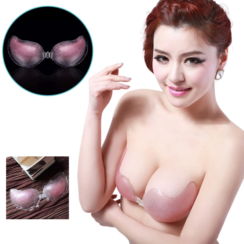 

Self Adhesive Buckle Push Up Intimate Bra Invisible Silicone Bra Mango Shaped Strapless Waterproof Breast Patch Lift Up Bra