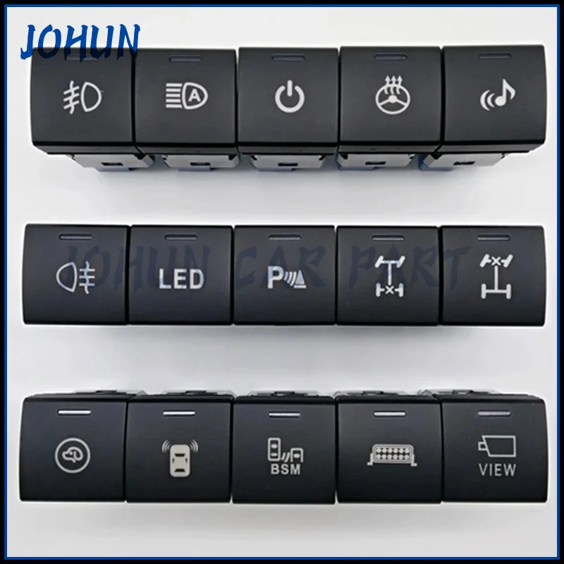 

Car Yellow LED Power On Off Switch Fog Light Bar Music Button with Wire For Toyota Camry xv70 2018 Rav4 2020 prado 150 New