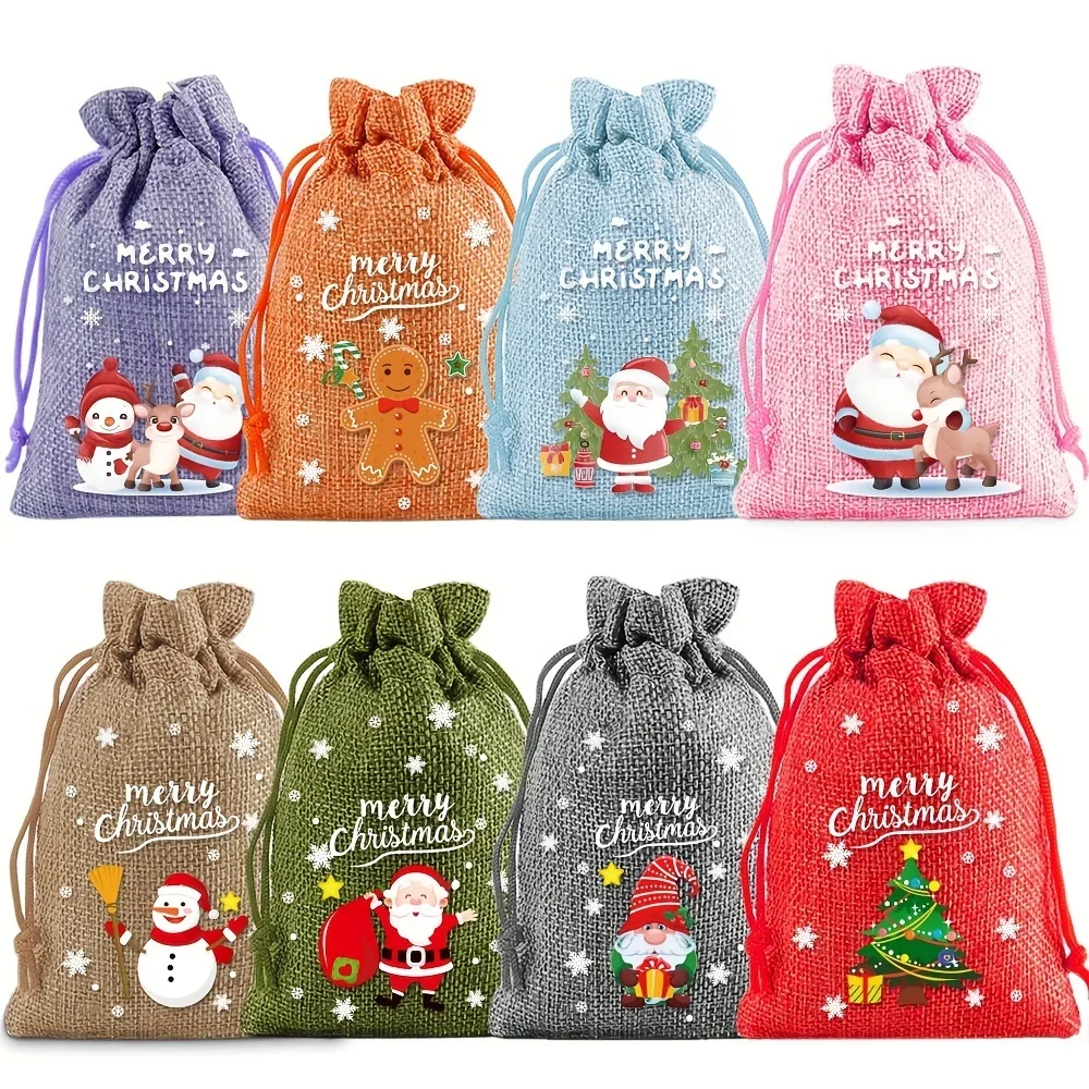 

24pcs Christmas Burlap Gift Bags with Drawstring Linen Pouches for Holiday Presents Wedding Favors & DIY Crafts Party Supplies