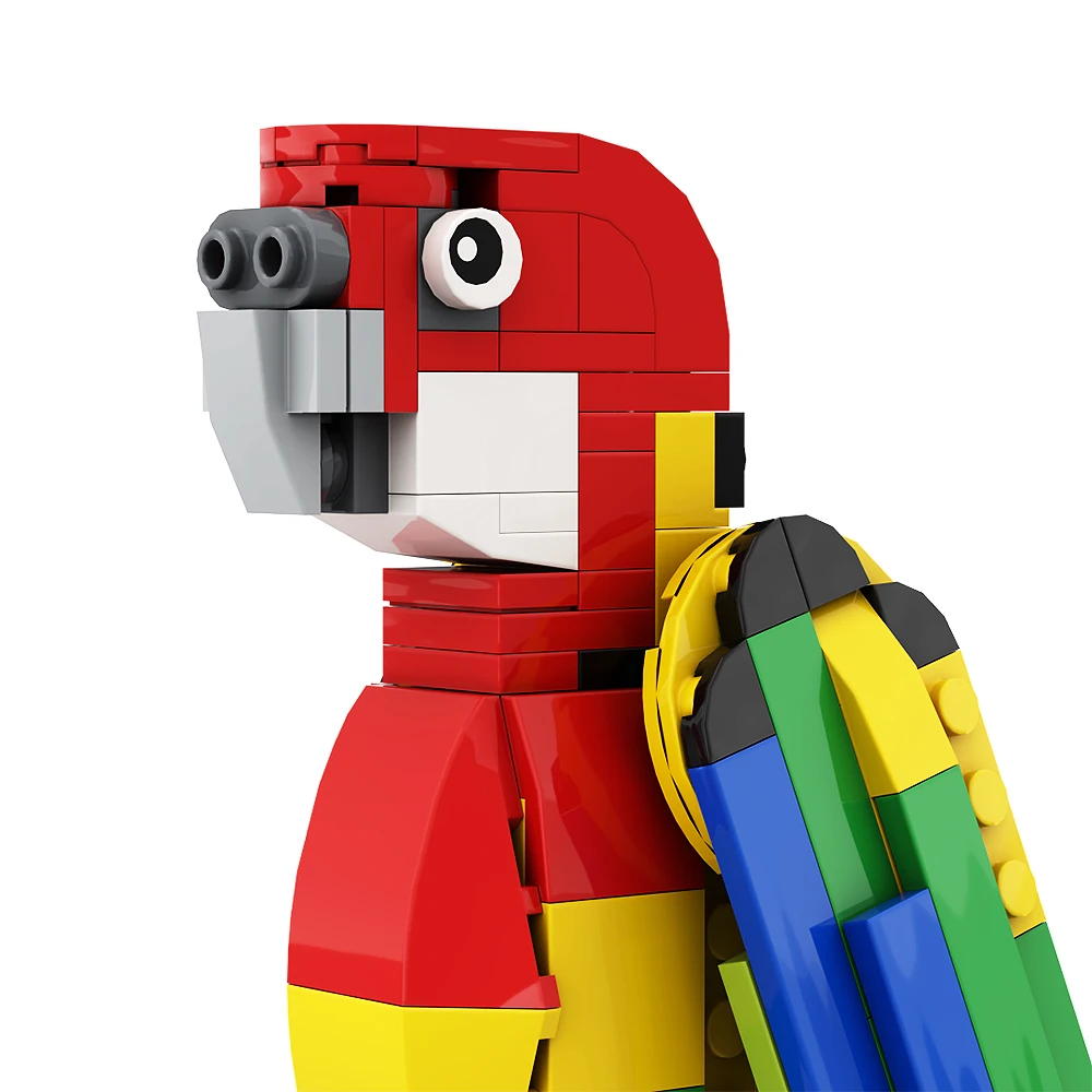 Gobricks MOC 動物東部ロゼラオウムビルディングブロックセット色の鳥創造性トーキングオウムレンガのおもちゃ Childrenギフト