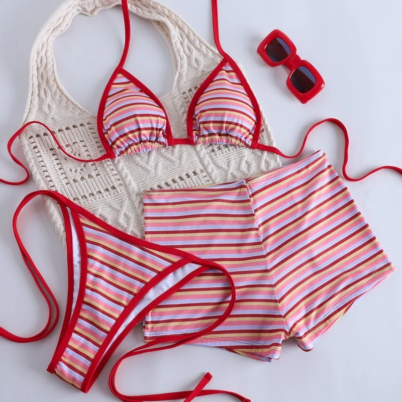 2026 Sexy 3Pcs Bikinis Set Female Swimsuit Women Three-Piece Swimwear Beach Swim Wear Bathing Suits Brazilian Bikini Pool Bather