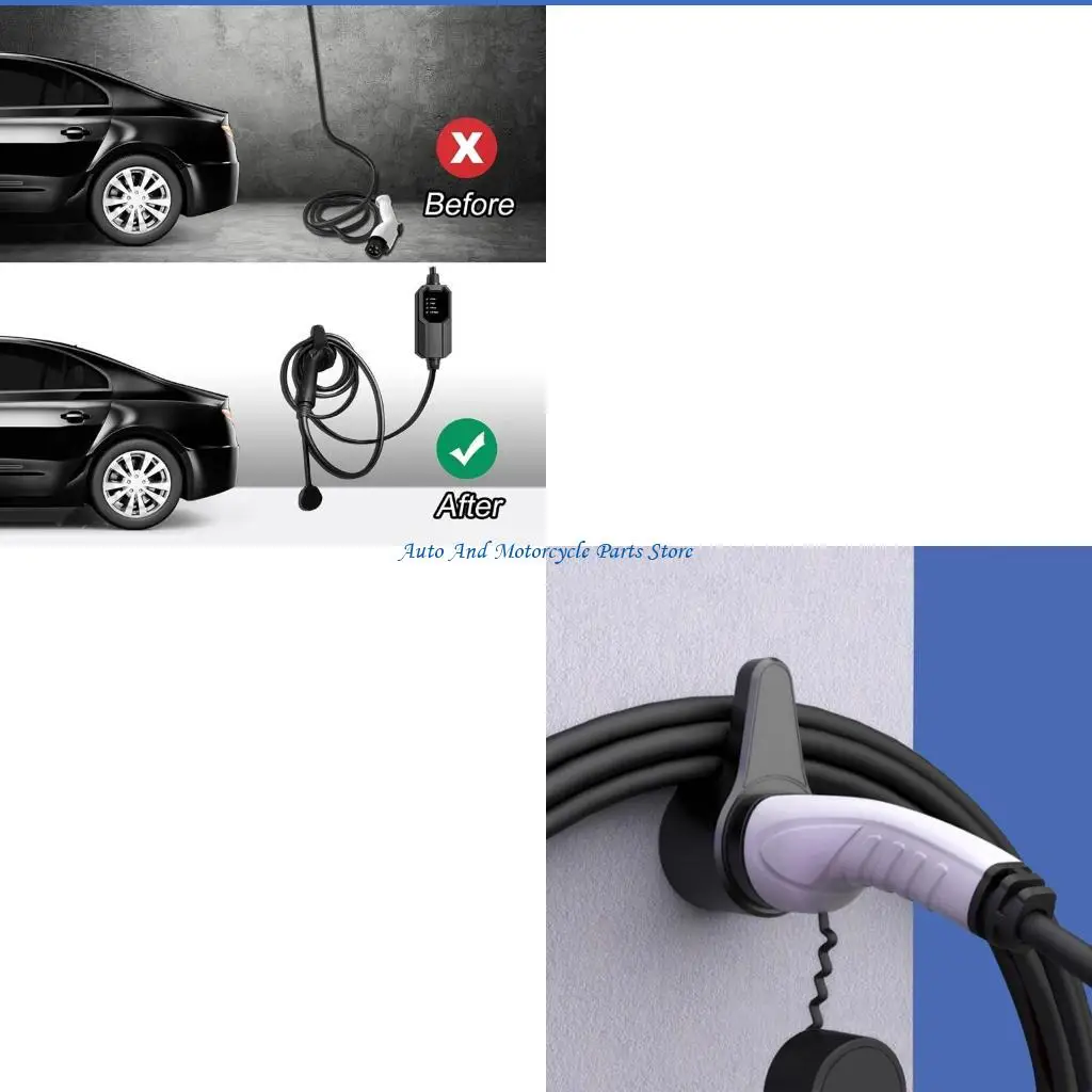 

P9FD Cable Holder Wallbox Holsters Dock Electric Vehicle Type1 Organizers