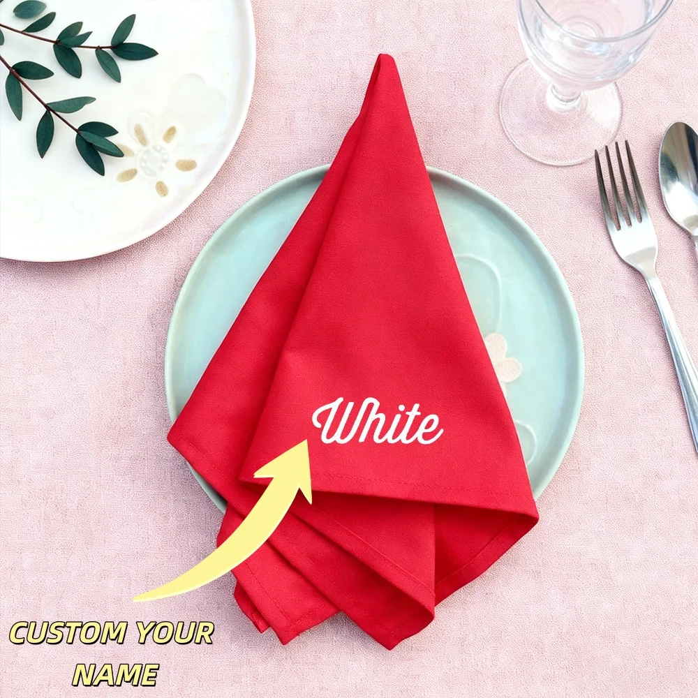 Personalized Custom Napkins Printed with Name Cloth Paper Napkins for Wedding Party Holiday Picnic Catering Event Supplies