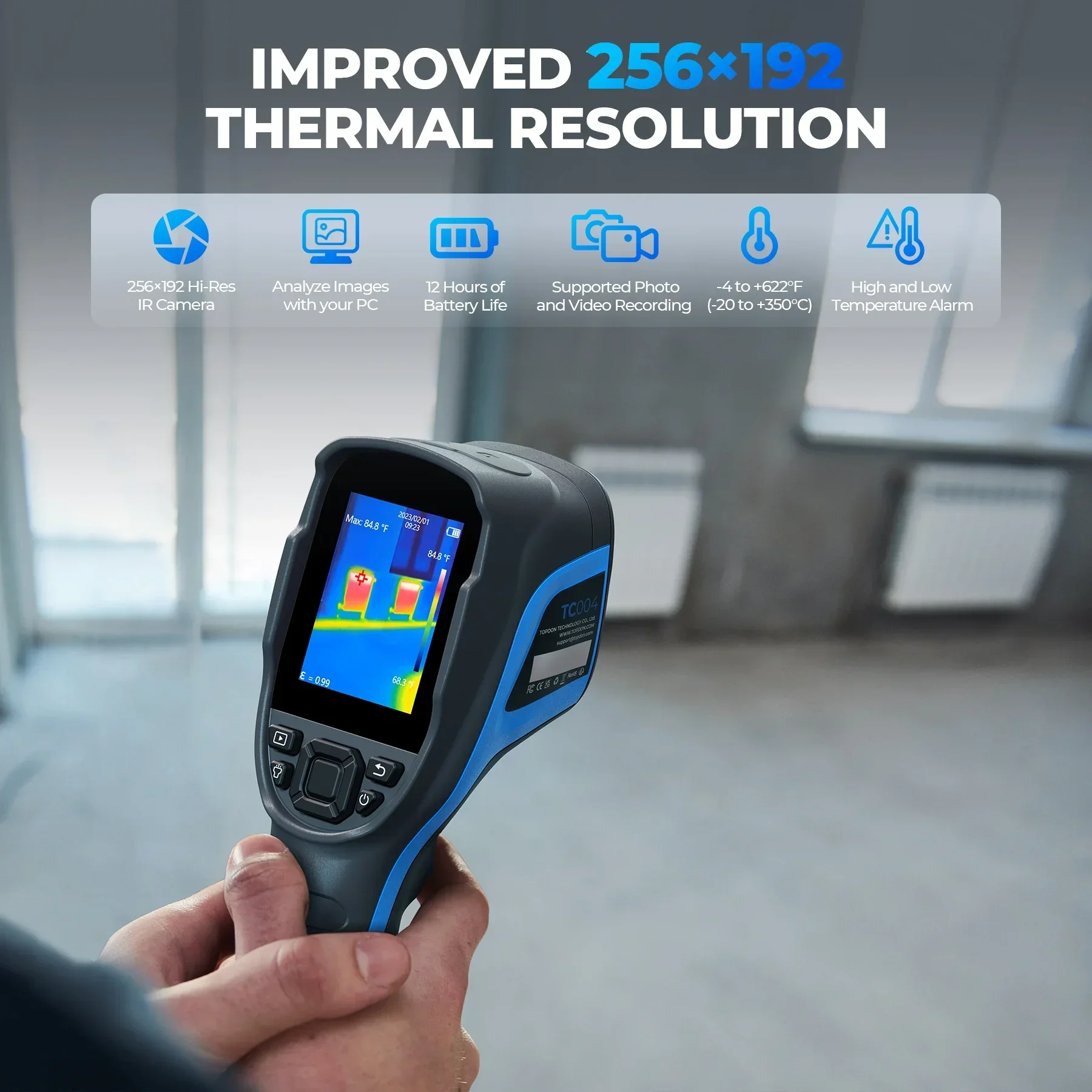 2025TOPDON TC004 High Resolution Accuracy 256*192 Handheld Android Thermography Car Infrared Thermal Scanner Imaging Camera Imag