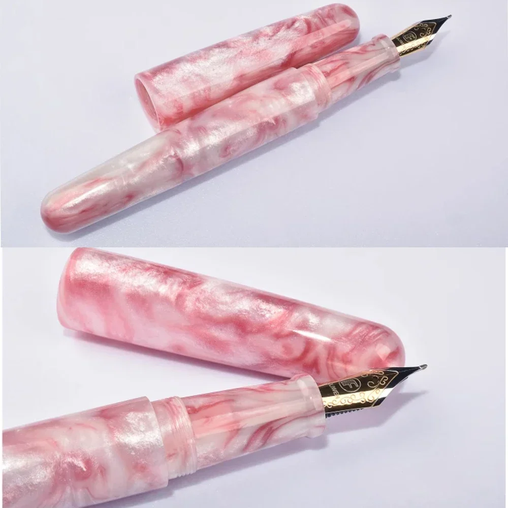 New Fuliwen 017 Acrylic Fountain Pen Big Size golden 0.7mm nib Beautiful Ink Pen Business Gift Pen Office supplies stationery
