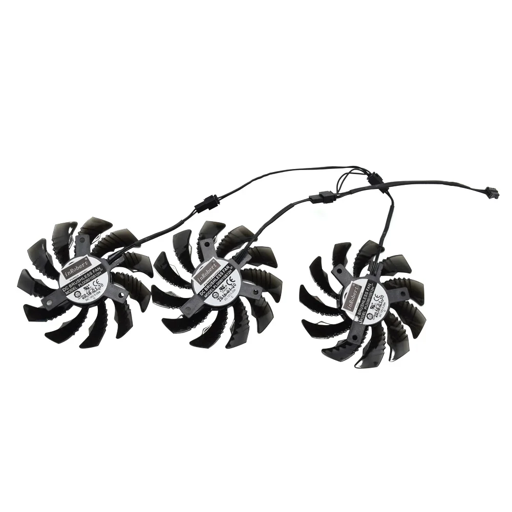 75 ミリメートル PLD08010S12H 3Pin gtx 970 クーラーファンギガバイト gtx 970 windforce G1 R9-280X GV-R928XWF3-3GD GV-R928XOC グラフィックスカード