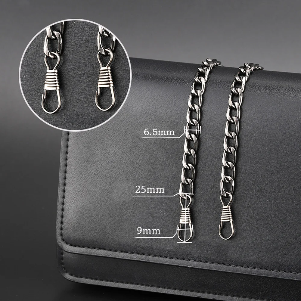 

40-120cm Handbag Metal Chains Shoulder Bag Strap DIY Purse Chain Gold Silver Bronze Black Handles Bag Accessories Chain