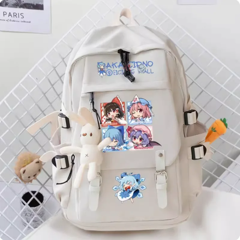 Anime Touhou Project Hakurei Reimu Cirno Belt Decoration High Capacity Girls Bagpack Backpack Travel Bag Boy Teenager Schoolbag