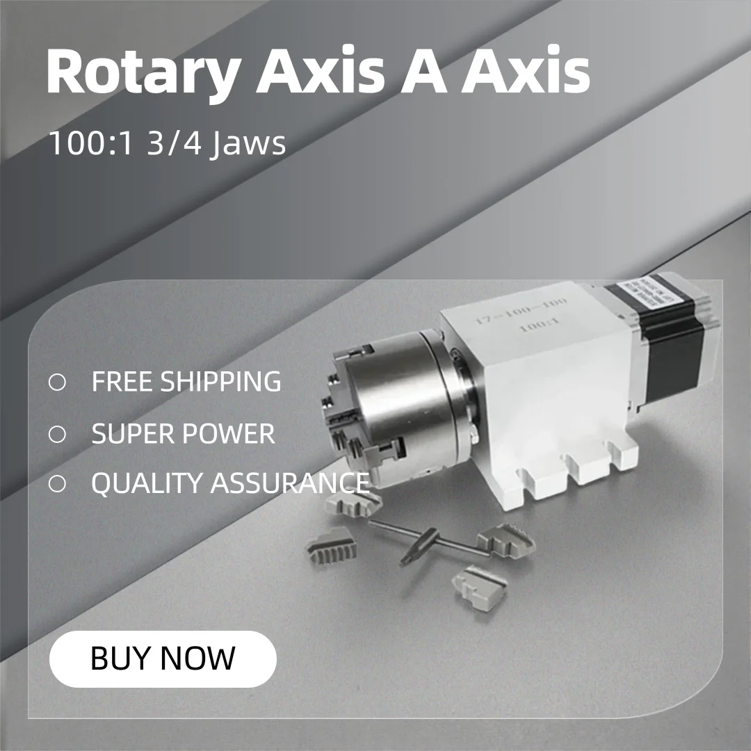 

Гармонический привод, 4-я ось, ось А, вращающаяся ось с шаговым двигателем 57/86, 100 мм, 3/4 кулачка, патрон 17-80-100B для DIY, гравер, резак 100:1