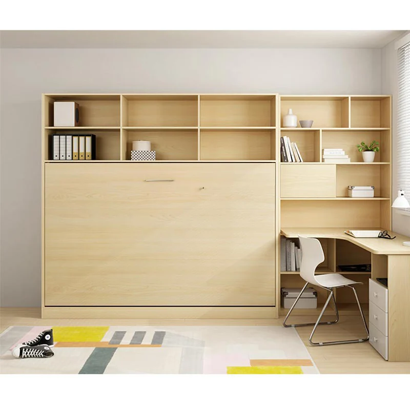 Cama de pared multifuncional con escritorio, muebles de dormitorio, cama King Murphy