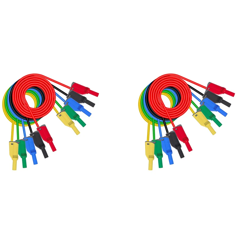 

ABGB-10PC штекер типа «банан», силиконовые тестовые провода, 4 мм, полностью изолированный, безопасный, штабелируемый штекер типа «банан», мягкий провод, удлинительный кабель