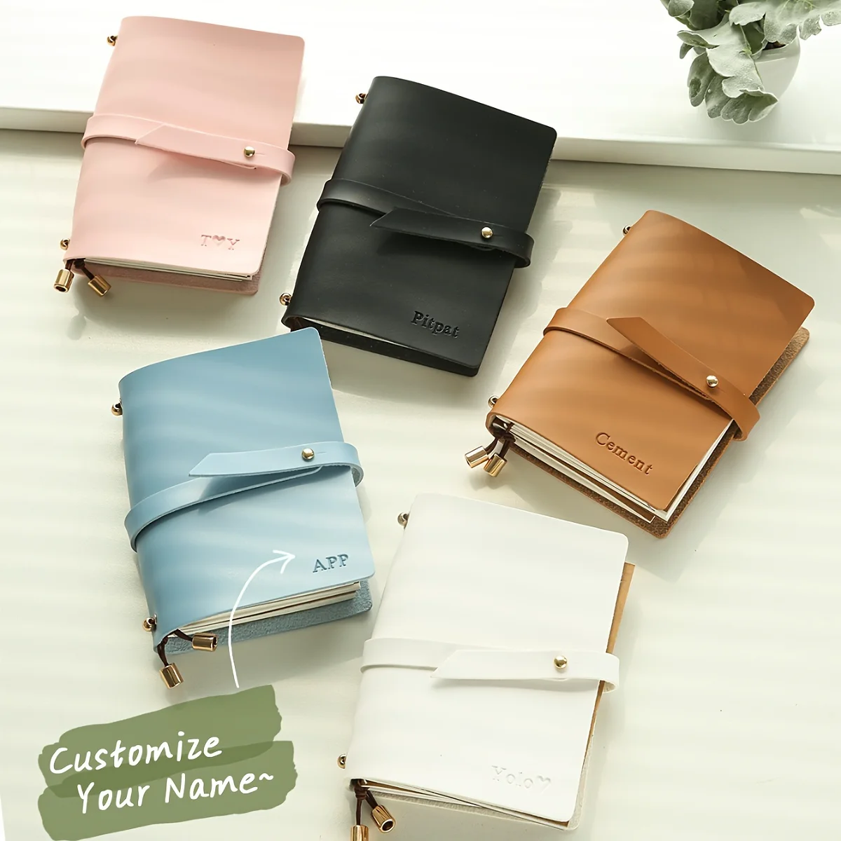 

Customized Name Passport Holder Personalized Imprinted Card Bag with A7 Journal Cards Holder Customize Letters Cover Wallet