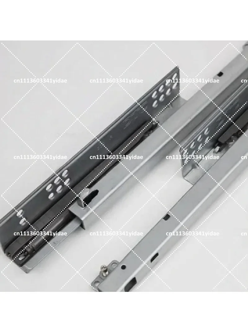 Soft Close Under Mount Drawer Slide 3/4 Extension Single Rail 2-Fold Pin Fixing