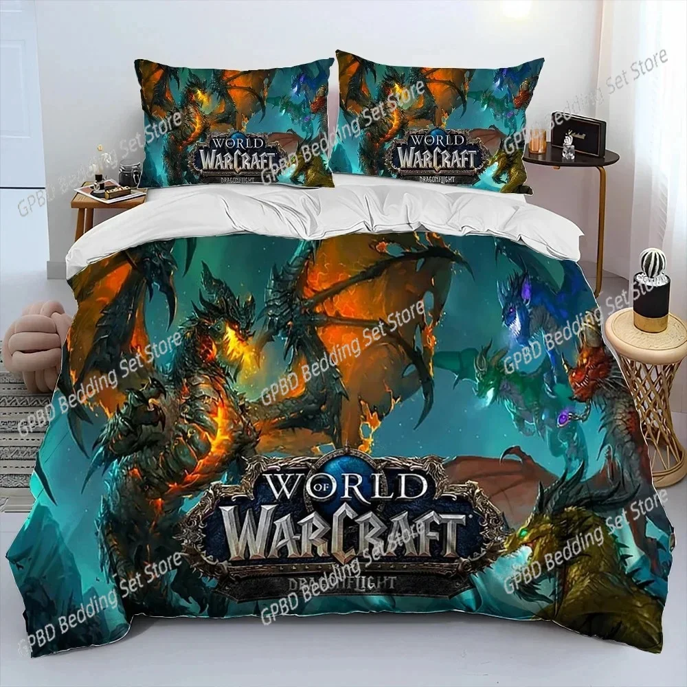 

World Of Warcraft,WOW ,Game Gamer Comforter Bedding Set,Duvet Cover Bed Set Quilt Cover Pillowcase,king Queen Size Bedding Set