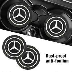 1pc or 2pcs Non-slip Car Water Cup Pad Rubber Mat For Mercedes-Benz W108 W124 W140 W168 W202 W177 AMG W212 W213 Car Accessories