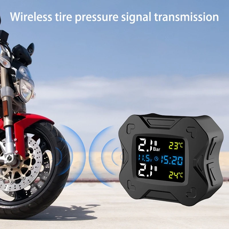 Motorcycle TPMS Moto Tire Pressure Monitoring System For Motorbike Motor Bike Scooter TMPS Tyre Sensor Black