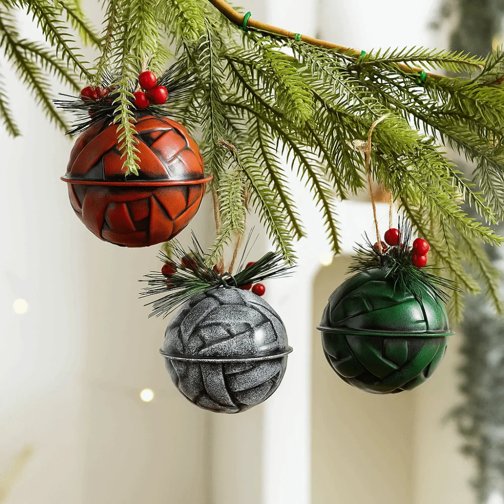 

Bowknot Christmas Bell Decorations Retro Pinecone Red Berry Christmas Tree Hanging Bell Decorative Hanging Sled Bells Gifts