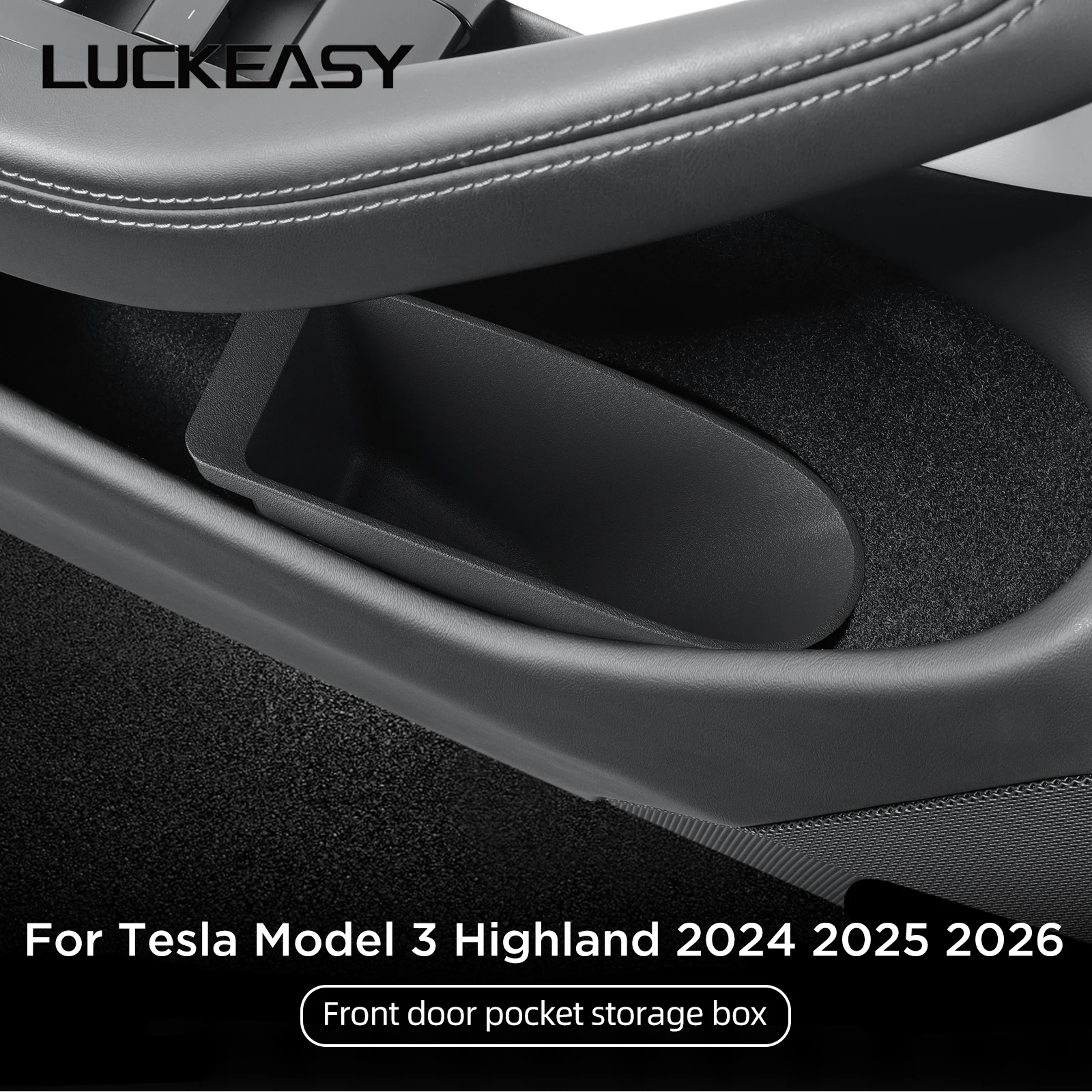 Für Tesla Modell 3 Highland 2024 2025 Auto Vordertür Aufbewahrungsbox Innenzubehör Torschlitz Anti Schmutziger Müll Aufbewahrungseimer