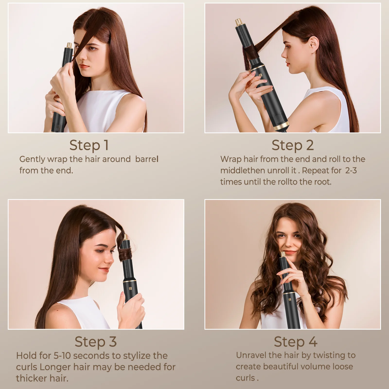 Hair Dryer Brush 5 in 1 Blow Dryer Brush Negative Ionic Hot Air Brush Electric Hair Dryer with Comb for Fast Drying Curling