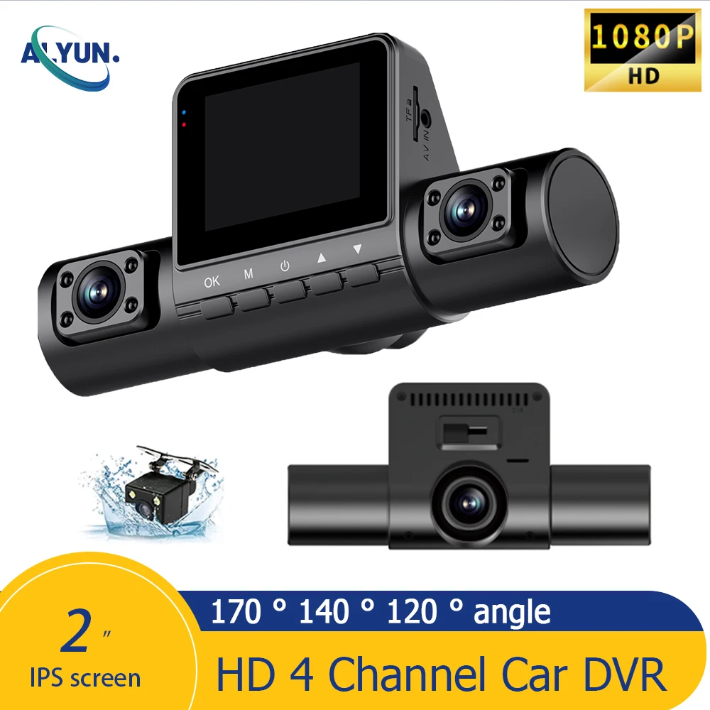 

Four-Channel Dash Cam 1080P Driving Recorder HD 1080P Front Inside Rear View Infrared Night Vision Car Charge Reversing Camera