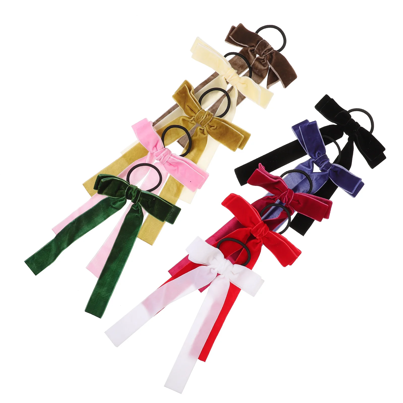 

10Pcs Bow Hair Ties Long Elastic Ponytail Holders for Girls Cute Decorative Hair Ribbons for Little Girl Birthday Party