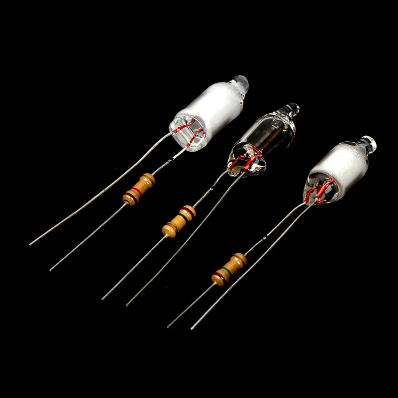 Bombillas de neón de 10 piezas, Mini Indicador de luz de neón con resistencia de 220V, color rojo, azul y verde, 6x13mm