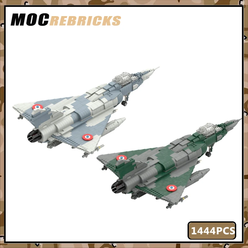 Military Weapons MOC Building Blocks France Airforce Classic Mirage 2000 Fighter  Aircraft Assembly Model Bricks Toys XMAS Gifts