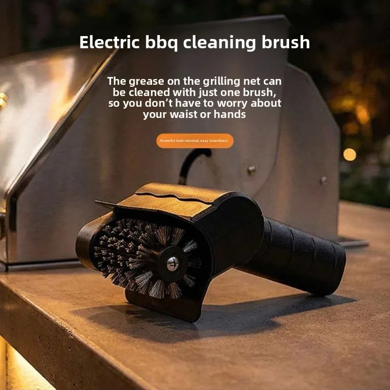 Electric BBQ Brush Steel Wire Stainless Steel Roller Rechargeable Wireless Cleaning Outdoor Cleaning Grill