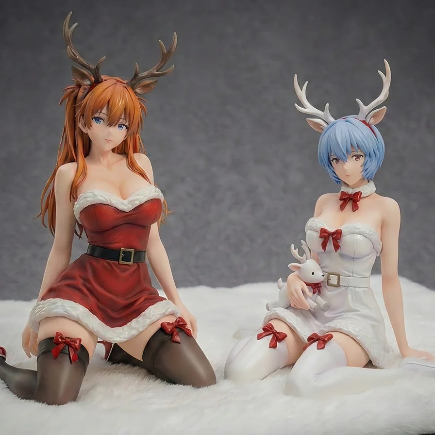 Asuka Langley Rei Ayanami Neon Genesis Evangelion Christmas Figure Set - 23cm Movable PVC Collectible Model Toys Gifts for Fans view 2