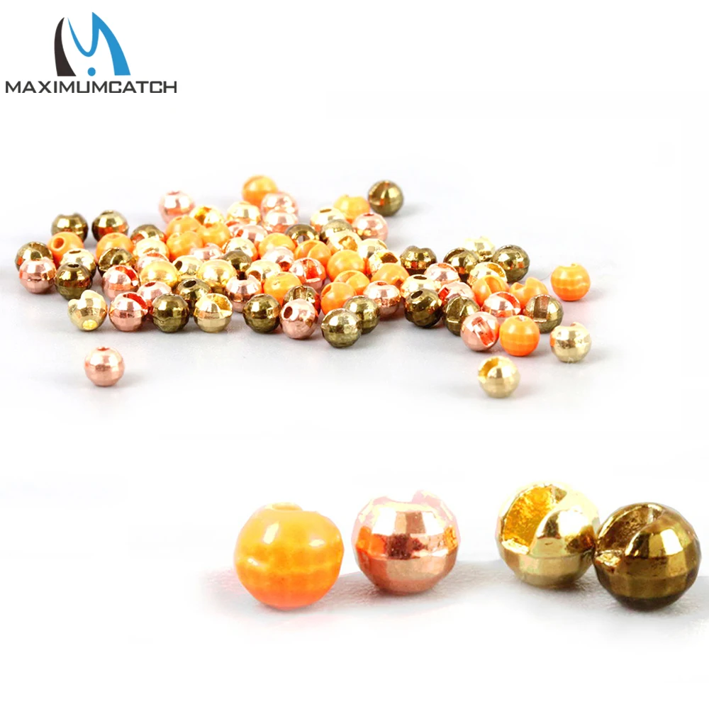 Maxcatch 25pcs Tungsten Diamond Slotted Fly Tying Beads Multi Color Fly Tying Materials Fly Fishing Lure Making