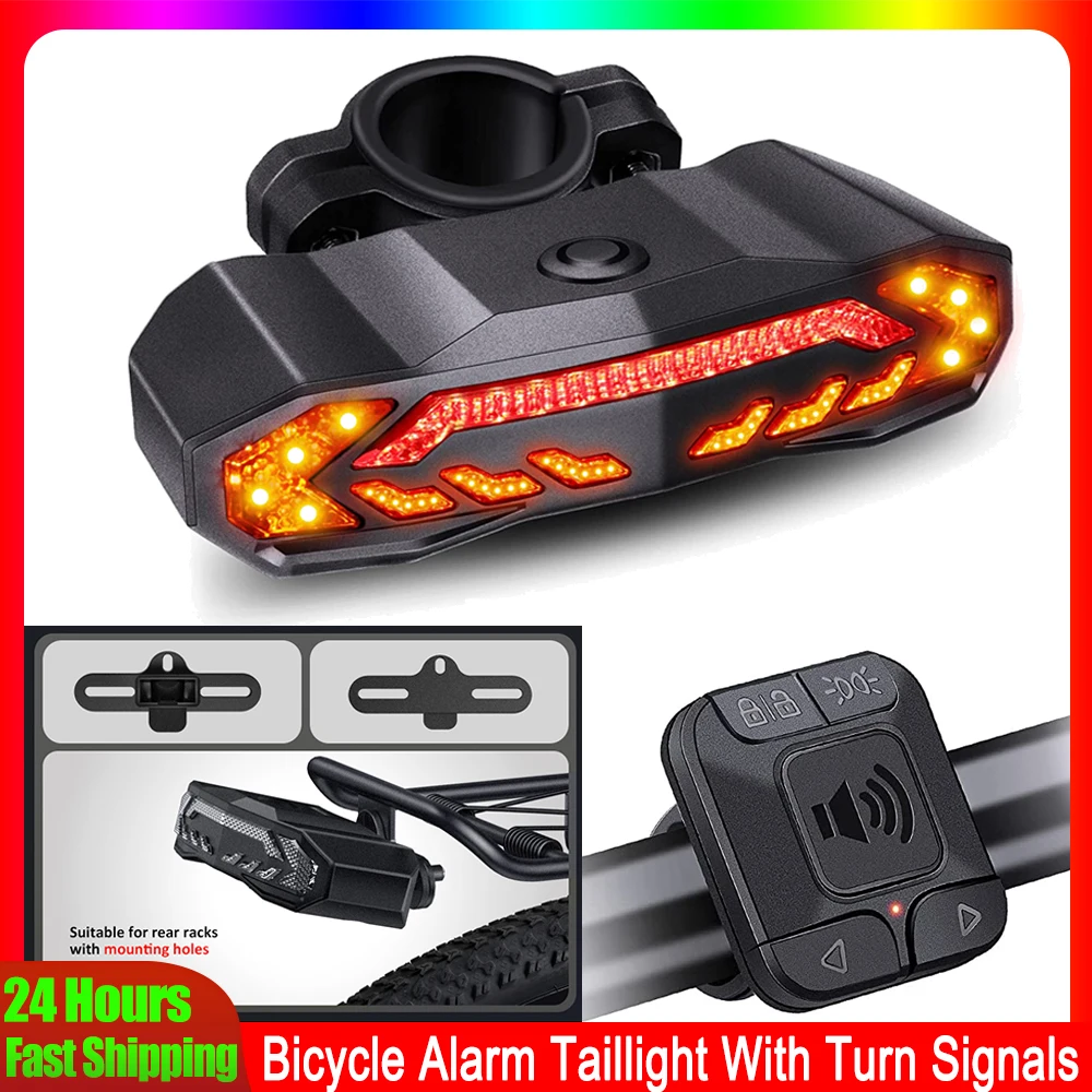 

Elecpow Smart Bike Taillight Bike Anti Theft Alarm Horn With Remote Rechargeable Waterproof Bicycle Rear Lamp With Turn Signals