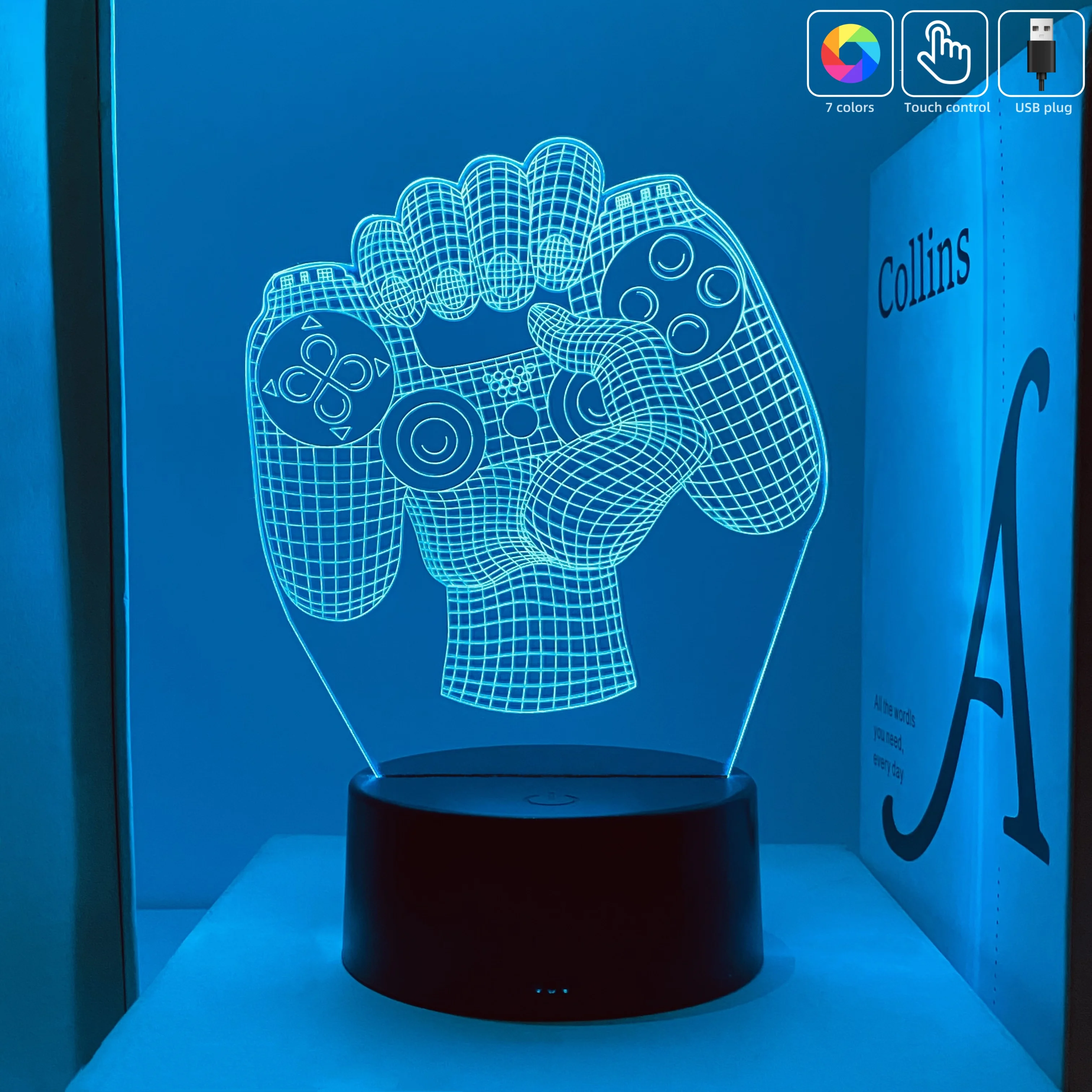 1pcs gamepad pattern atmosphere decorative lights, soft light with sleeping lights, holiday gifts for family and friends.