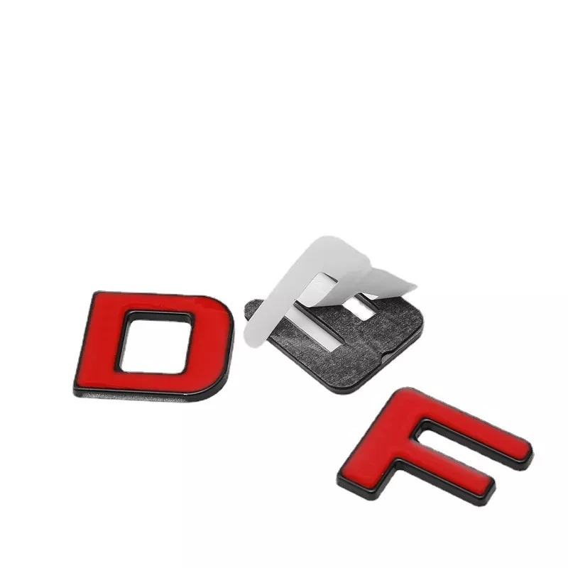 1pcs New 3d Red Car Decals 30mm Diy Metal Creative Letter Number Symbol Logos Stickers  Exterio Alphabet Decorative Accessories