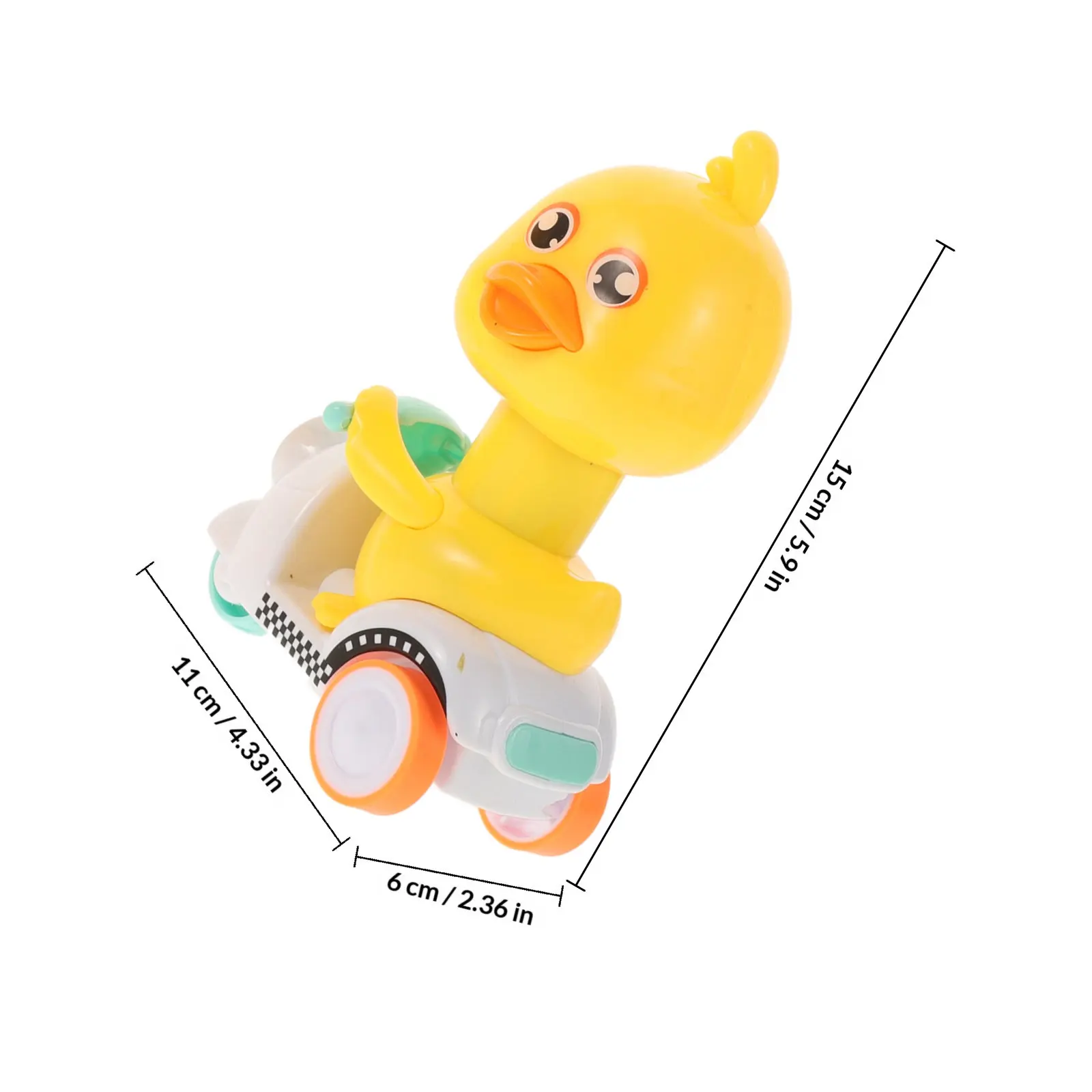2Pcs Pull-Back Little Car Yellow No Battery Push Down Kids Educational Mini Vehicle Early Learning