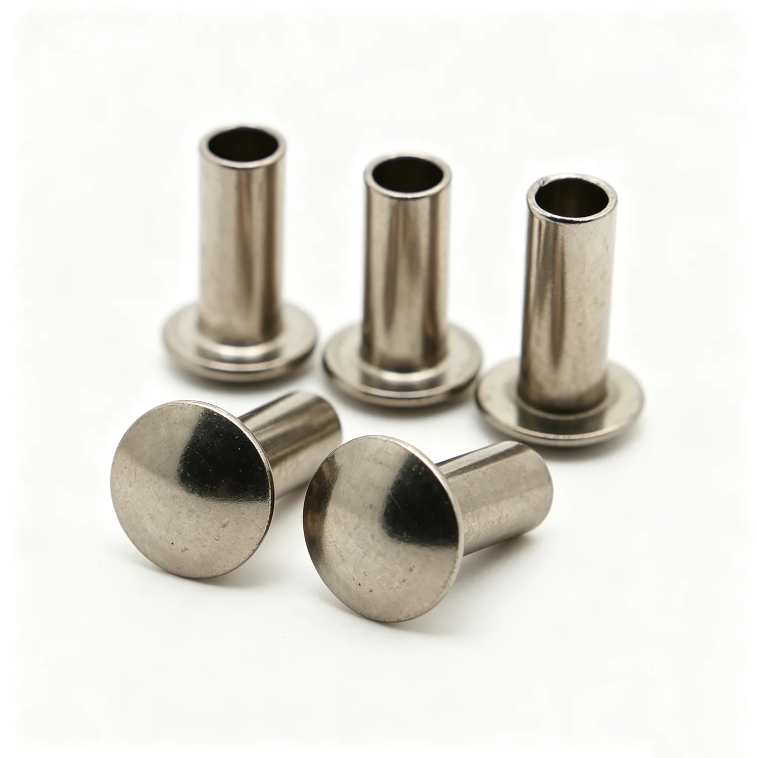 GB873 M2 M2.5 M3 M4 M5 M6 Nickel Plated Steel Round Flat Truss Pan Head Half Semi Hollow Shank Rivet 10/50pcs